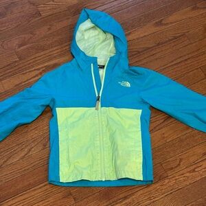 The North Face Blue and Green Hooded Jacket